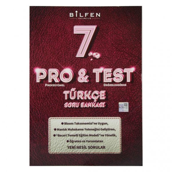 BİLFEN 7. SINIF PRO & TEST TÜRKÇE SORU BANKASI 2020 ürün görseli 1