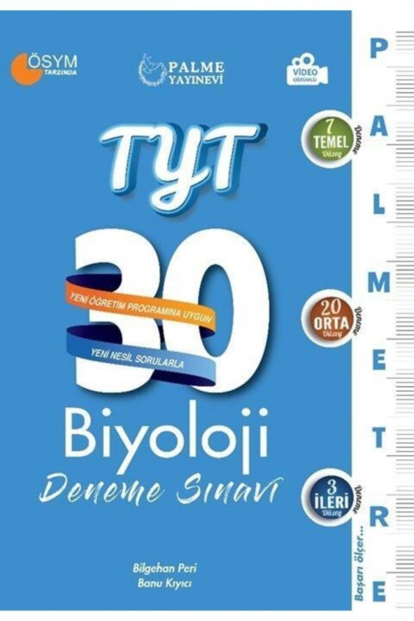 Tyt Biyoloji Palmetre Serisi 30 Deneme Video Çözümlü ürün görseli 1
