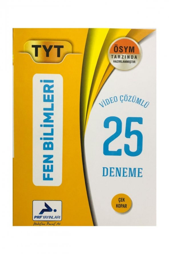 TYT Fen Bilimleri Video Çözümlü 25 Deneme PRF Paraf Yayınları ürün görseli 1