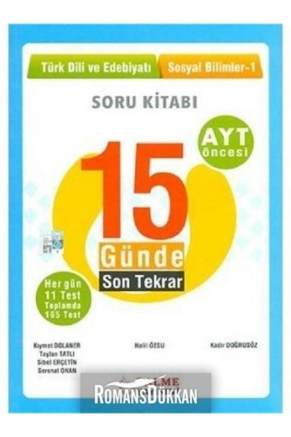 AYT Öncesi 15 Günde Son Tekrar Soru Kitabı Palme Yayınevi ürün görseli 1