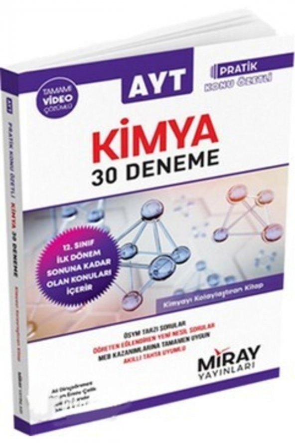 AYT Kimya 30 Deneme Pratik Konu Özetli Tamamı Video Çözümlü ürün görseli 1