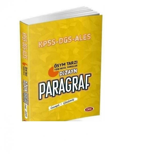 KPSS ALES DGS Dizayn Yeni Nesil Sorularla Paragraf Soru Bankası Data Yayınları ürün görseli 1