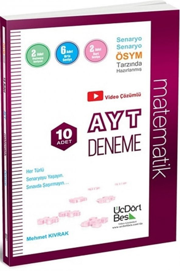 AYT Matematik 10 lu Deneme Üç Dört Beş Yayınları ürün görseli 1