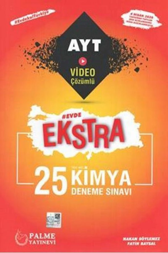 AYT Kimya Evde Ekstra 25 Deneme Sınavı Palme Yayınları ürün görseli 1