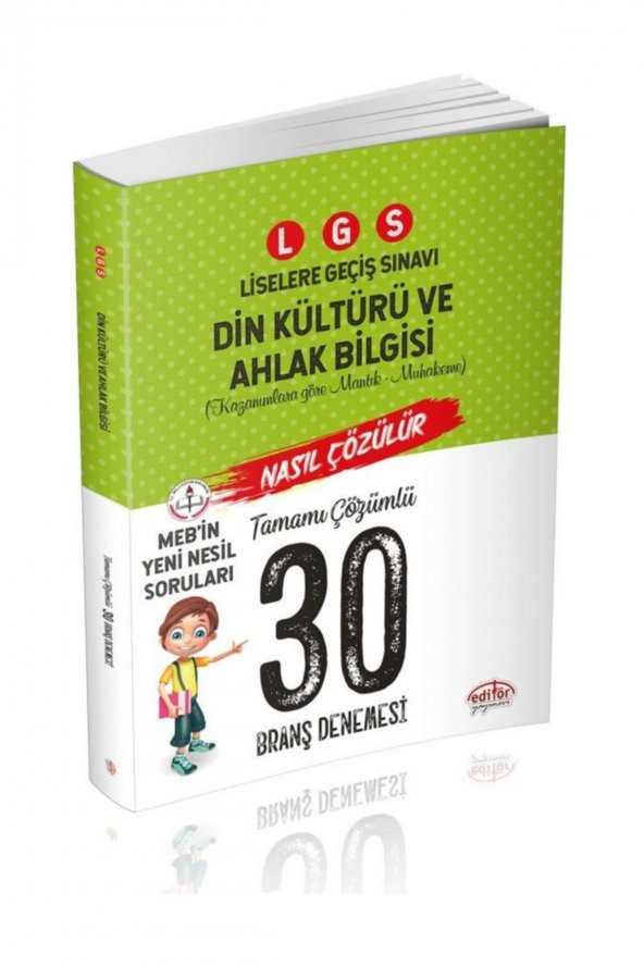 LGS Din Kültürü ve Ahlak Bilgisi 30 Deneme Sınavı Editör Yayınevi ürün görseli 1