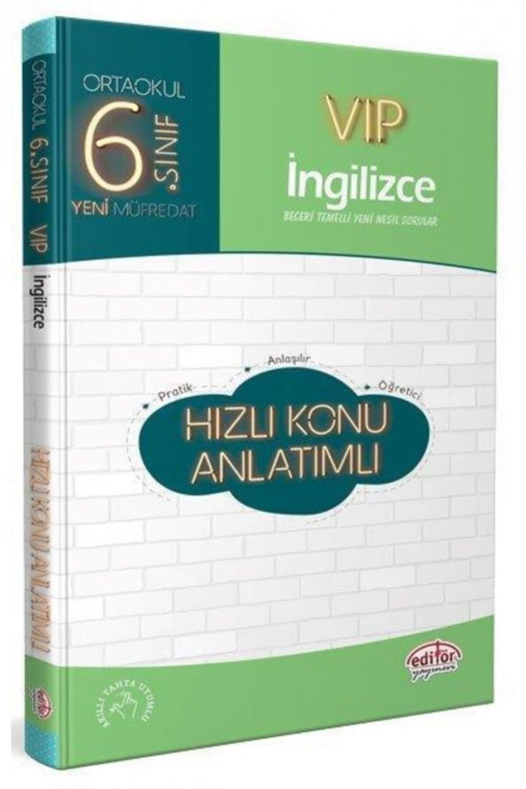 Editör 6. Sınıf Vip Ingilizce Hızlı Konu Anlatımlı-yeni ürün görseli 1