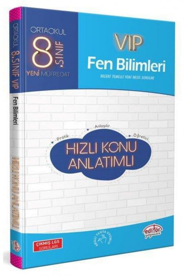 Editör 8. Sınıf Vip Fen Bilimleri Hızlı Konu Anlatımlı-yeni ürün görseli 1