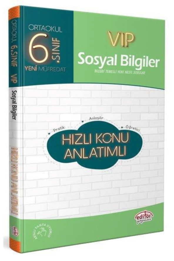 Editör 6. Sınıf Vip Sosyal Bilgiler Hızlı Konu Anlatımlı-yeni ürün görseli 1