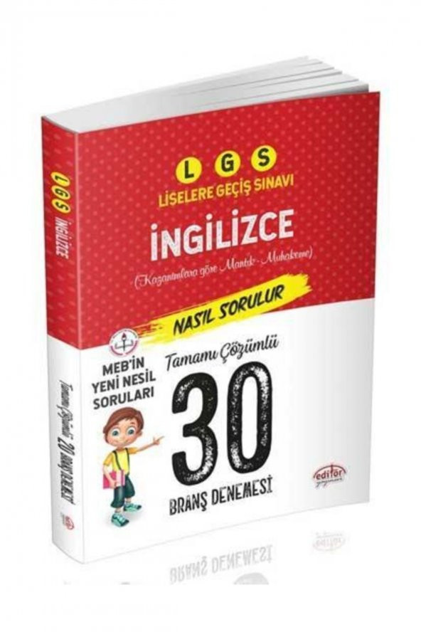 LGS İngilizce 30 Deneme Sınavı Editör Yayınevi ürün görseli 1