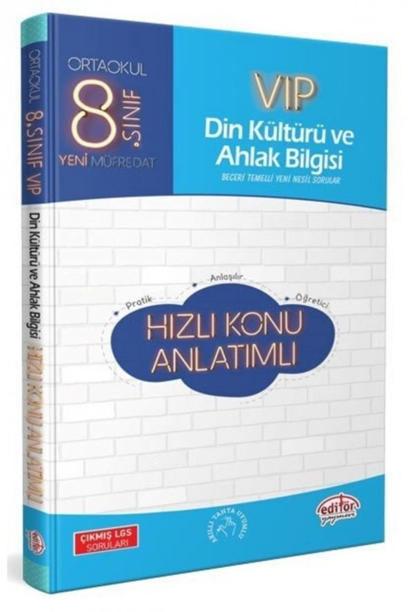 Editör Yayınevi 8. Sınıf Vıp Din Kültürü Ve Ahlak Bilgisi Hızlı Konu Anlatımlı ürün görseli 1