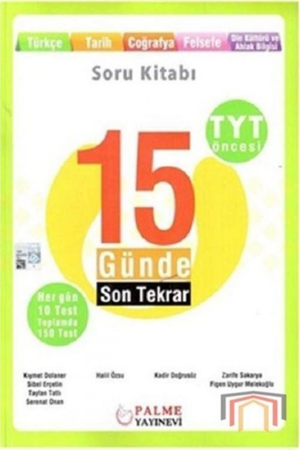 TYT Öncesi 15 Günde Son Tekrar Soru Kitabı Palme Yayınevi ürün görseli 1