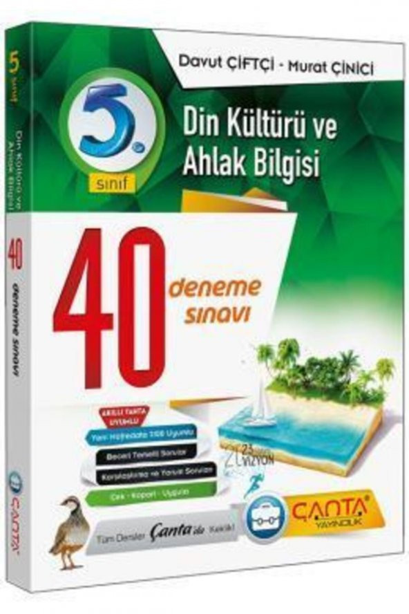5. Sınıf Din Kültürü ve Ahlak Bilgisi 40 Deneme Sınavı Çanta Yayınları ürün görseli 1