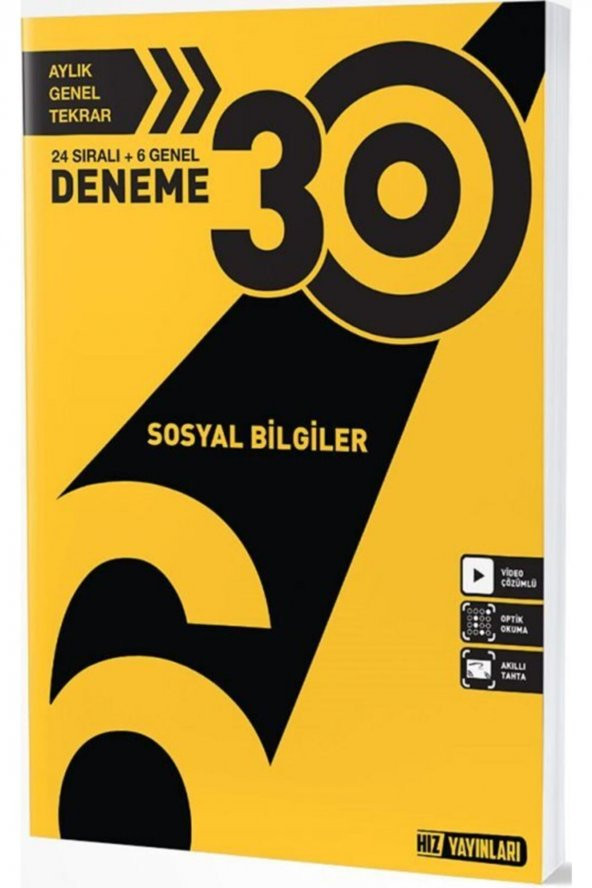 6. Sınıf Sosyal Bilgiler 30 lu Deneme Hız Yayınları ürün görseli 1