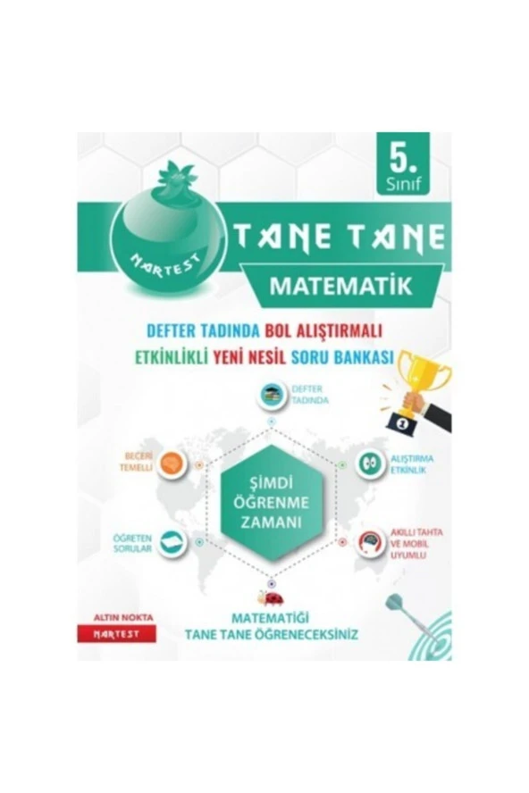 2021 Basım Nartest 5.sınıf Yeşil Defter Tadında Tane Tane Matematik Yeni Nesil Soru Bankası ürün görseli 1