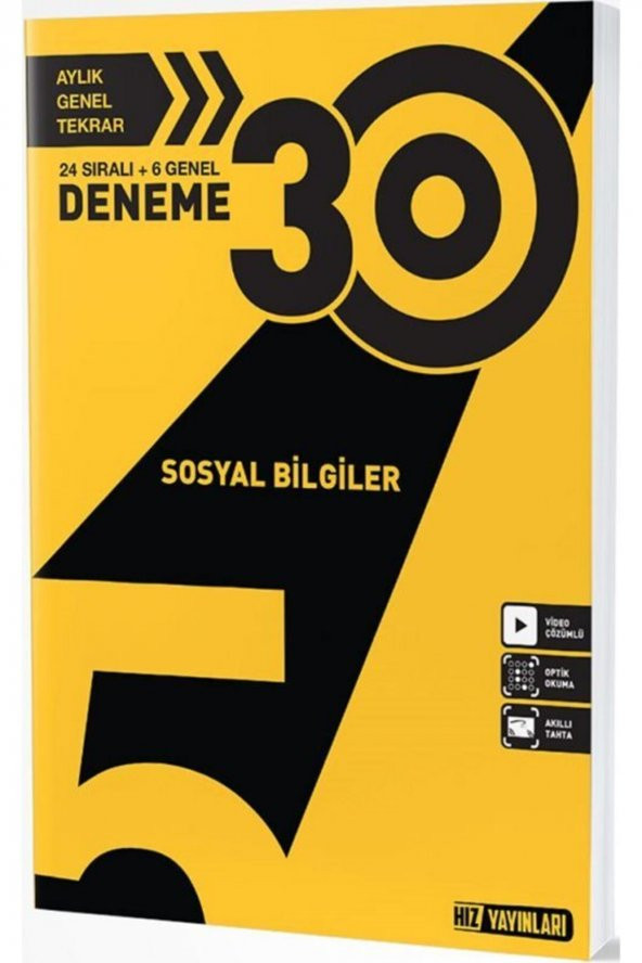 5.Sınıf Sosyal Bilgiler 30 lu Deneme Hız Yayınları ürün görseli 1