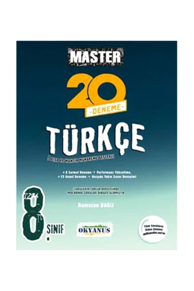 8. Sınıf Master 20 Türkçe Denemesi Okyanus Yayınları ürün görseli 1