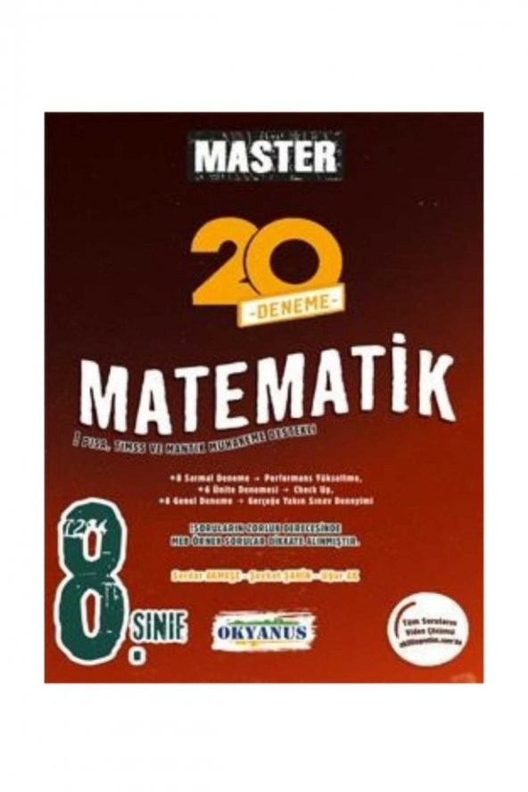 8. Sınıf Master 20 Matematik Denemesi Okyanus Yayınları ürün görseli 1