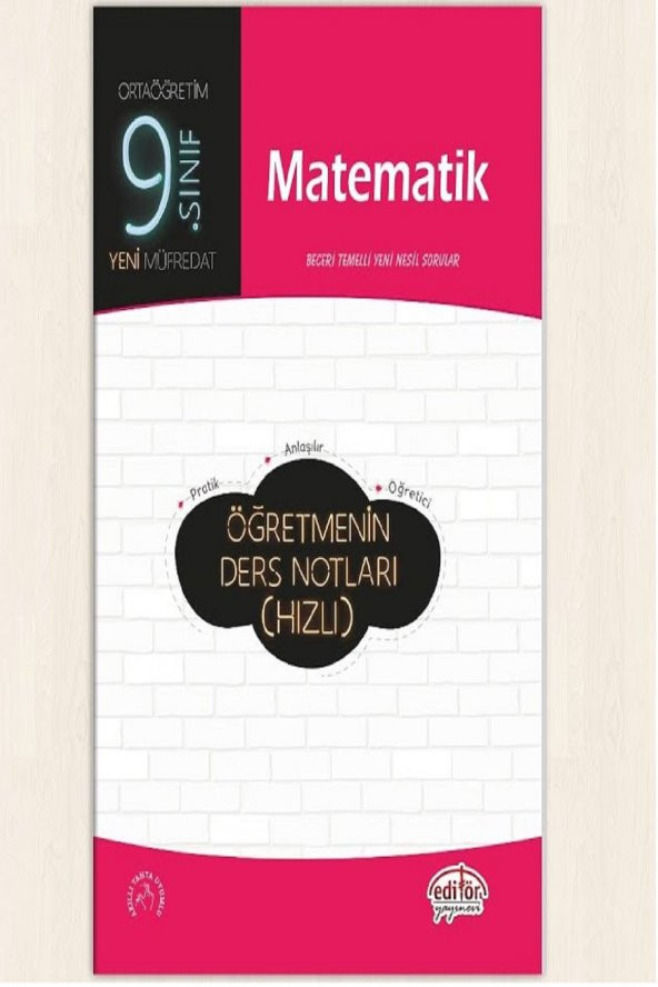 Editör 9.sınıf Matematik Öğretmenin Hızlı Ders Notları ürün görseli 1