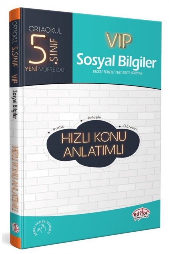 Editör Yayınevi 5. Sınıf Vıp Sosyal Bilgiler Hızlı Konu Anlatımlı ürün görseli 1