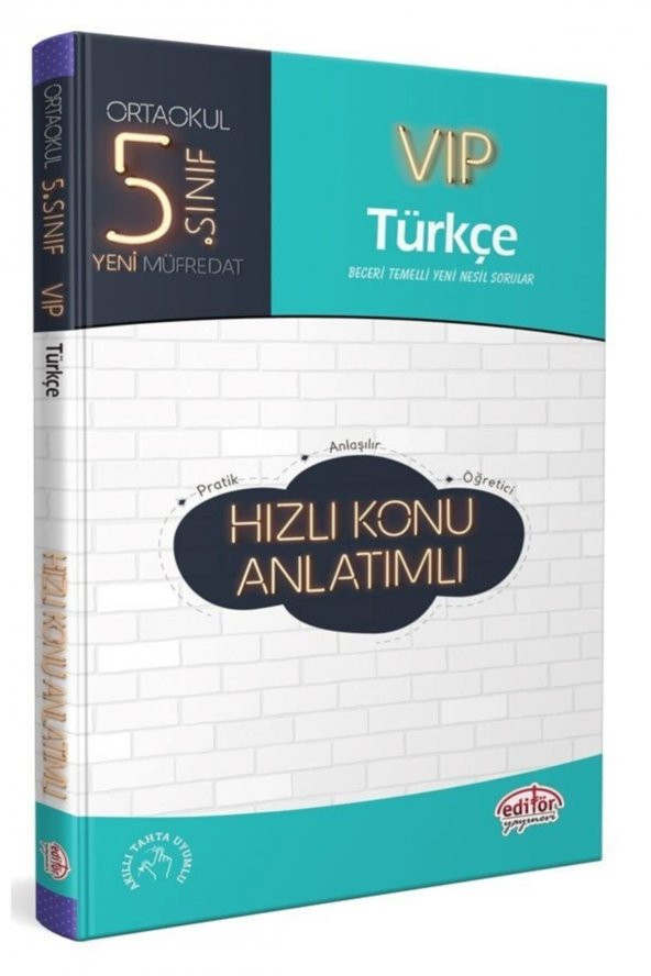 Editör Yayınevi 5. Sınıf Vıp Türkçe Hızlı Konu Anlatımlı ürün görseli 1