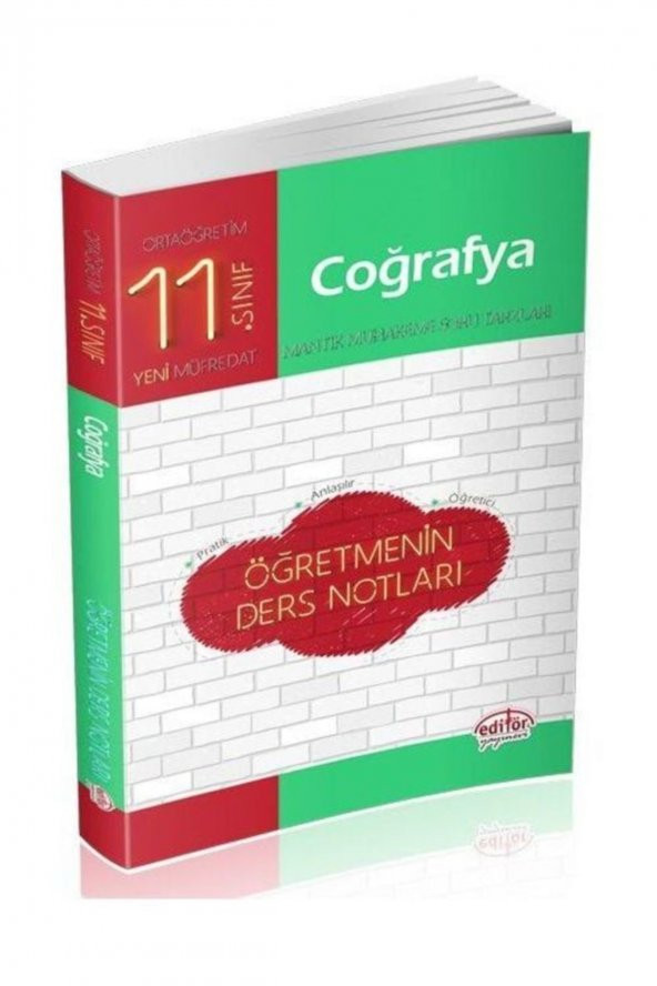 Editör Yayınları 11. Sınıf Coğrafya Öğretmenin Ders Notları ürün görseli 1