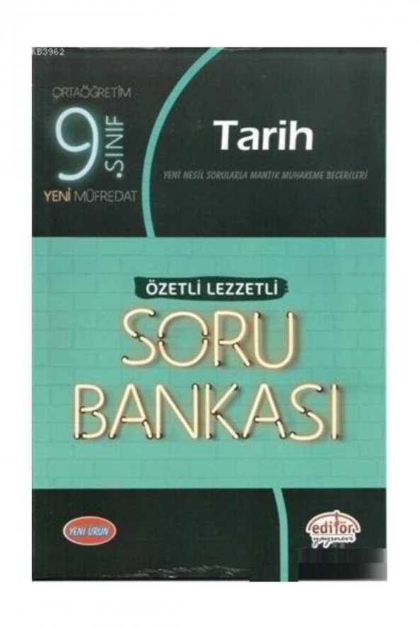 Editör Yayınları 9. Sınıf VIP Tarih Özetli Lezzetli Soru Bankası ürün görseli 1