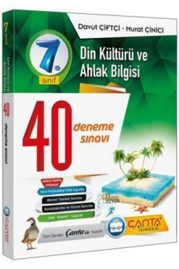 7. Sınıf Din Kültürü ve Ahlak Bilgisi 40 Deneme Çanta Yayınları ürün görseli 1