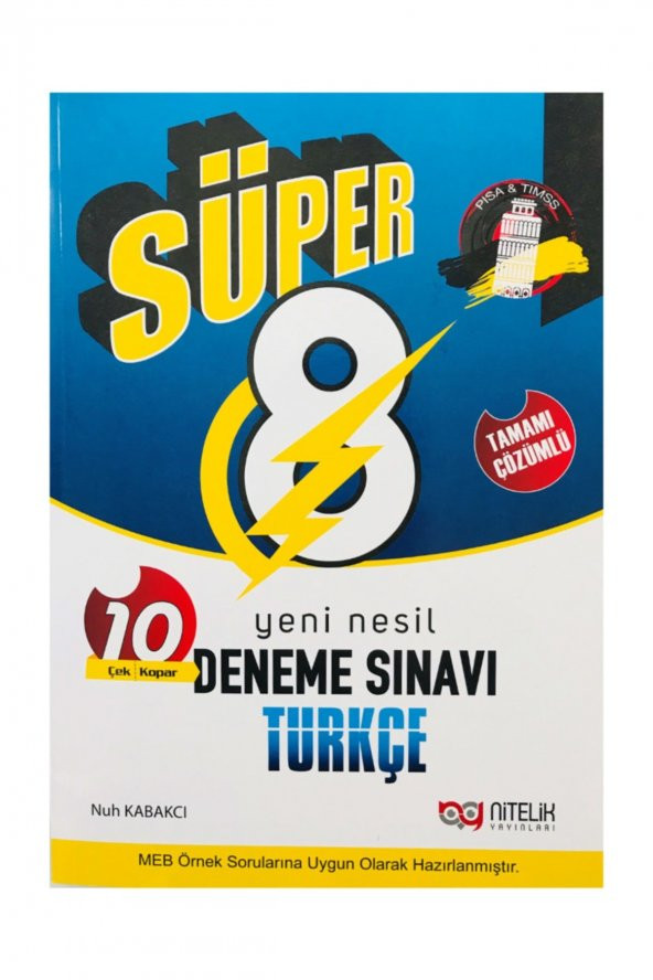 8. Sınıf Süper Türkçe Yeni Nesil Deneme Sınavı Nitelik Yayınları ürün görseli 1