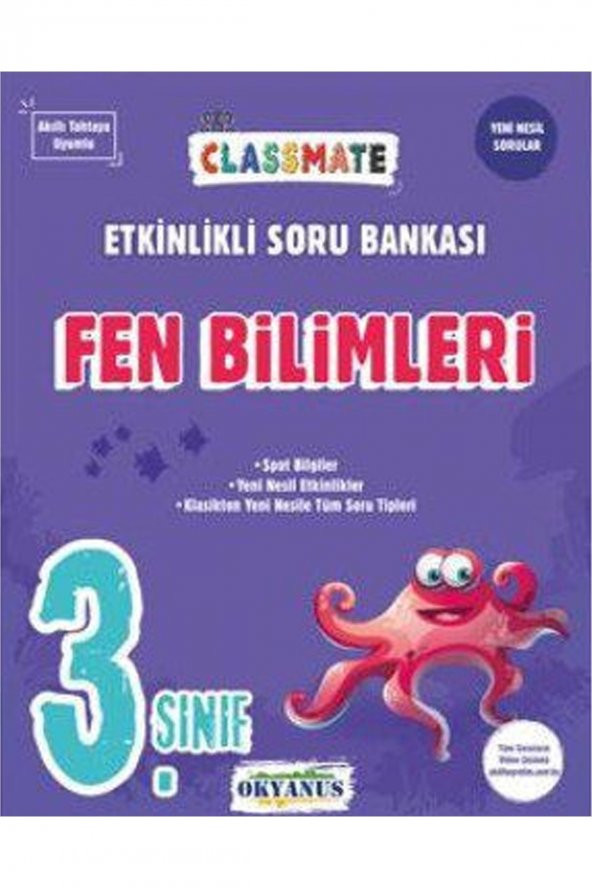 Okyanus 3. Sınıf Fen Bilimleri Classmate Etkinlikli Soru Bankası ürün görseli 1