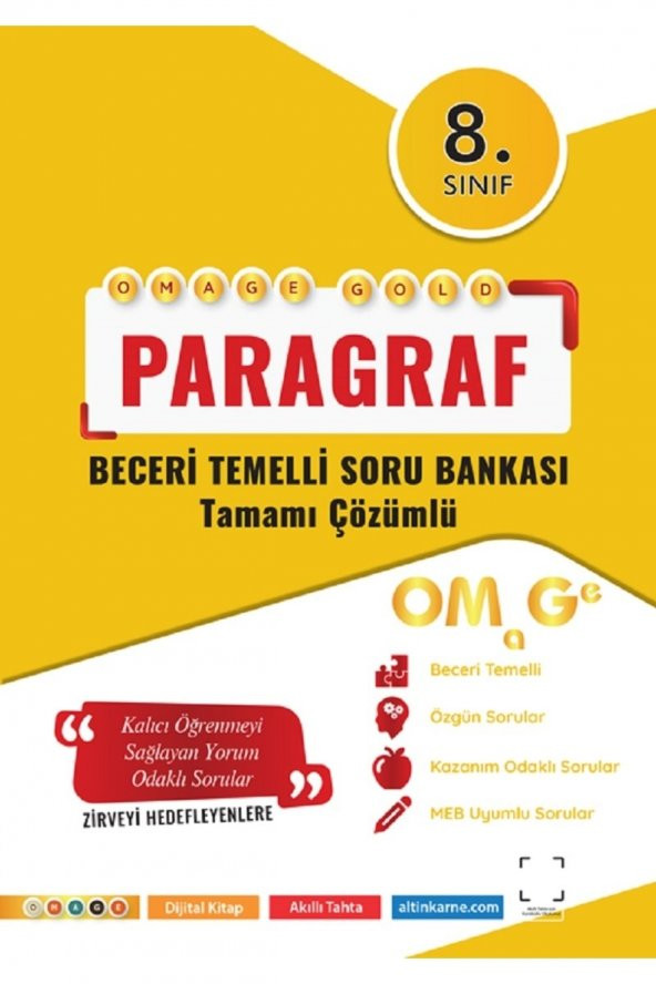 8. Sınıf Omage Gold Paragraf Soru Bankası ürün görseli 1