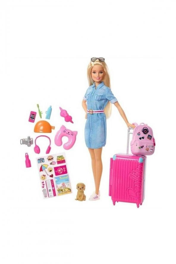 Barbie Seyahatte Bebeği ve Aksesuarları ürün görseli 1