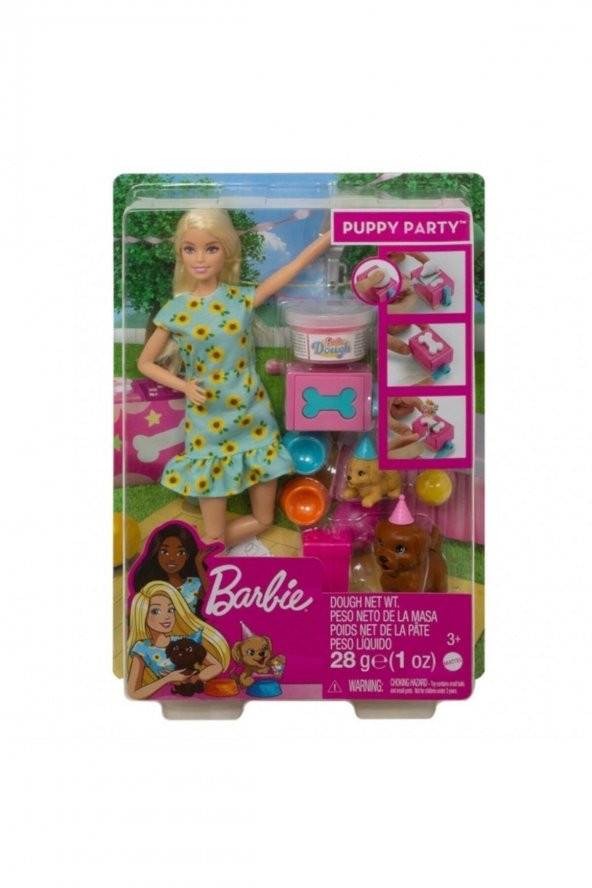 Barbie Bebek ve Köpek Partisi Oyun Seti GXV75 ürün görseli 1