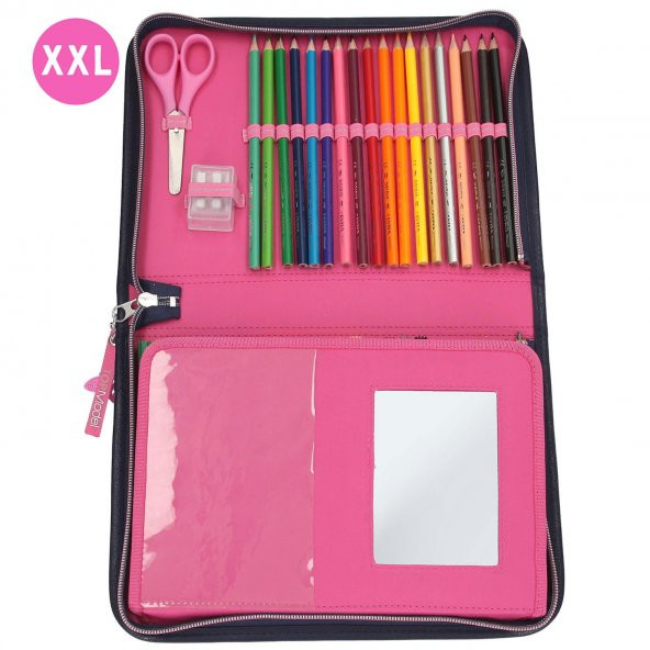 Top Model Big Pencil Case Butterfly Dolu Kalem Kutu - Resim 3