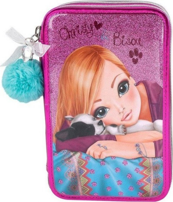 Top Model 3 Katlı Dolu Kalem Kutu Glitter 6352 ürün görseli 1