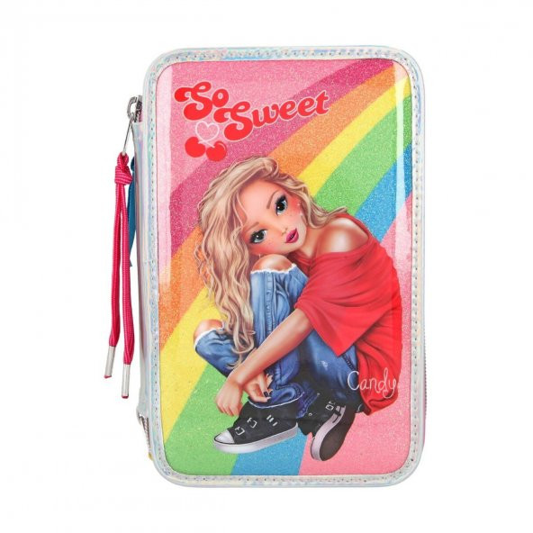 Top Model Filled Triple Pencil Case Cherry Bomb Holo 3 Katlı Dolu Kalem Kutu ürün görseli 1