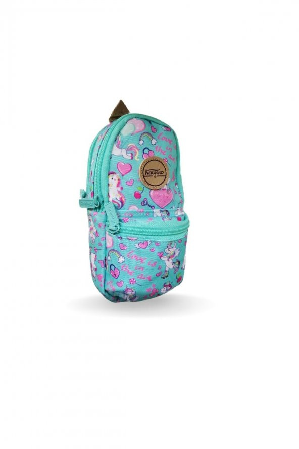 Kaukko Nature Junior Bag Kalem Çantası Unıcorn Turkuaz ürün görseli 1
