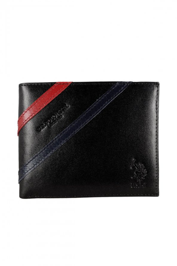 US Polo Assn Hakiki Deri Siyah Erkek Cüzdan PLCZ8403 ürün görseli 1
