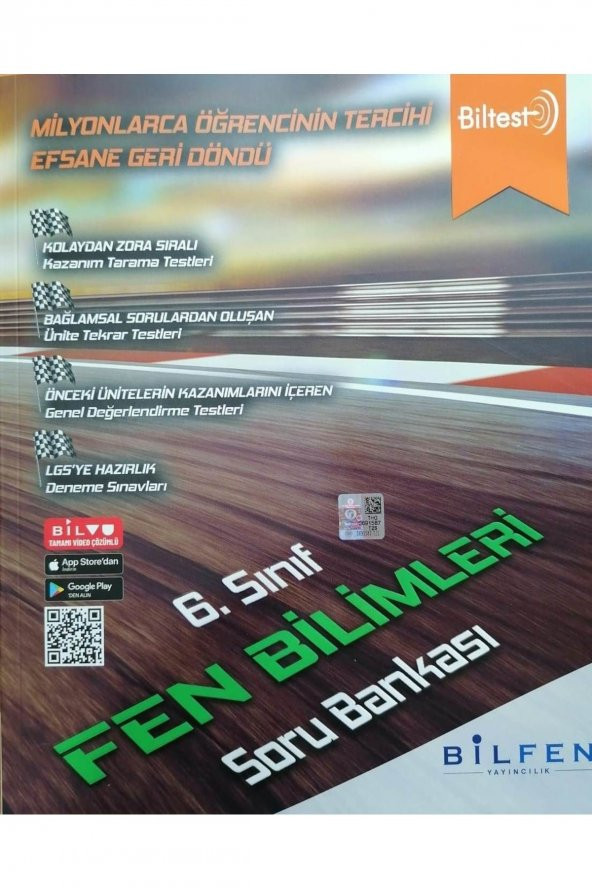 Bilfen Biltest 6.sınıf Fen Bilimleri Soru Bankası ürün görseli 1