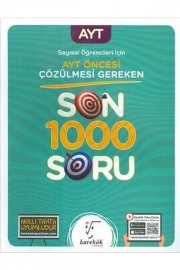 Karekök Yayınları Ayt Öncesi Çözülmesi Gereken Son 1000 Soru Sayısal ürün görseli 1