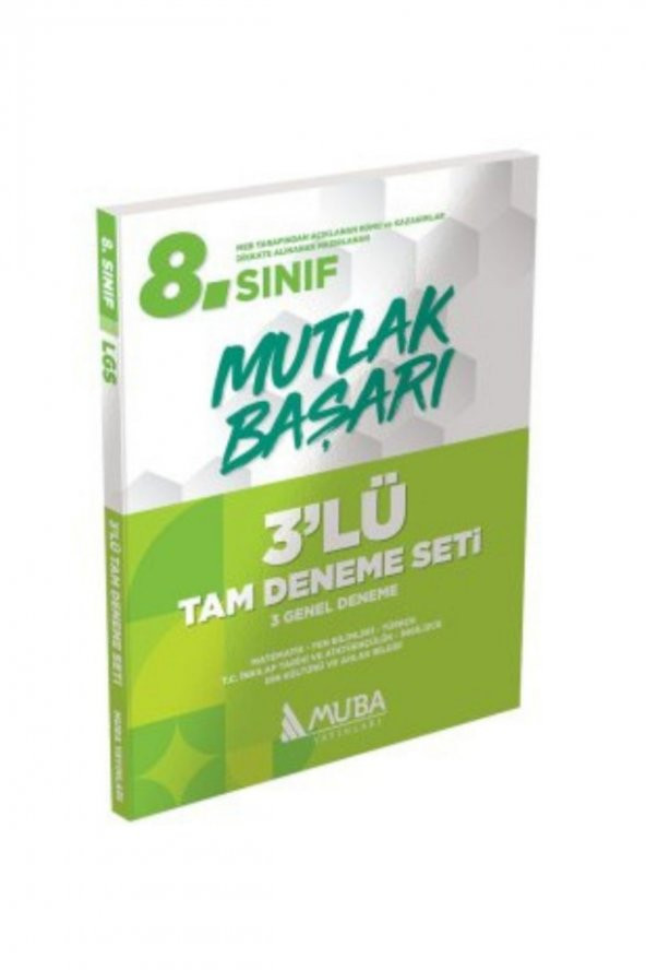 Muba Yayınları Muba 8. Sınıf LGS Mutlak Başarı 3lü Tam Deneme Seti ürün görseli 1