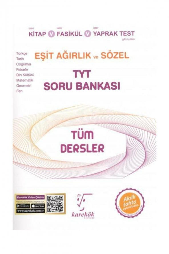 TYT Tüm Dersler Eşit Ağırlık ve Sözel Soru Bankası Karekök Yayınları ürün görseli 1