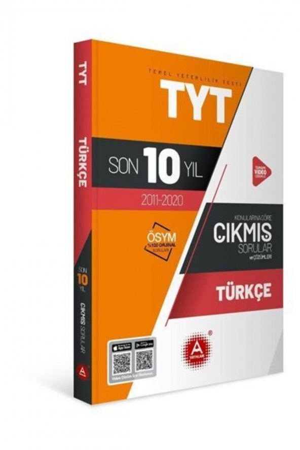 TYT Türkçe Son 10 Yıl Konularına Göre Tamamı Çözümlü Çıkmış Sorular A Yayınları ürün görseli 1