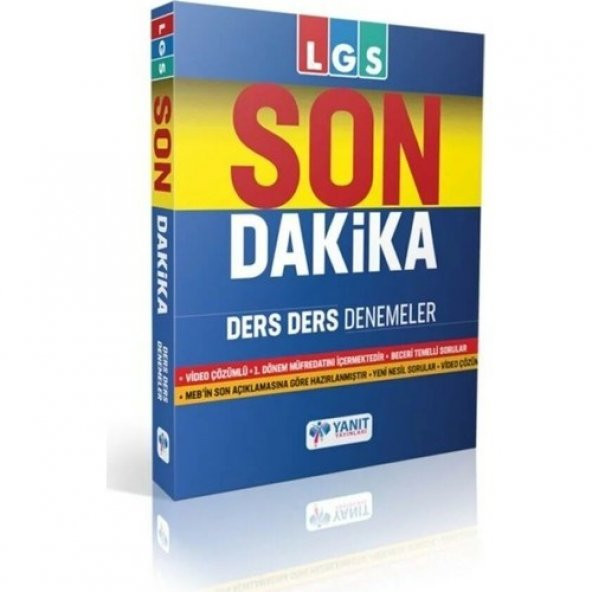 Yanıt 8.sınıf Lgs 1.dönem Son Dakika Ders Denemeleri ürün görseli 1