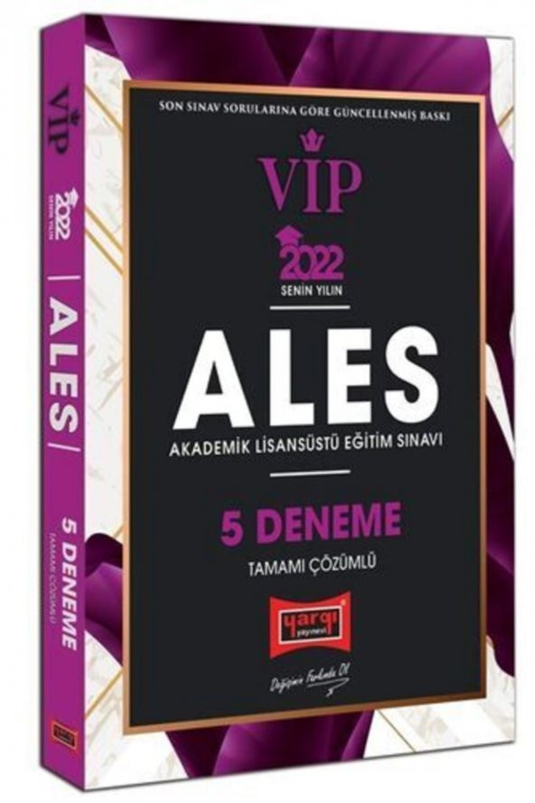 Yargı Yayınevi ALES 2022 VIP Tamamı Çözümlü 5 Deneme ürün görseli 1