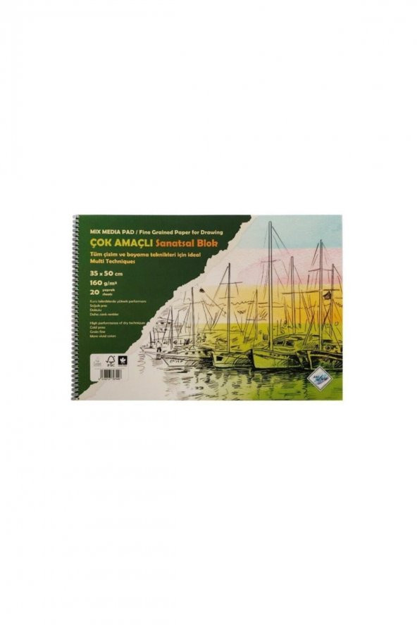 Art Liva Sanatsal Resim Defteri Multi Teknik 20 Sayfa 35x50 160gr ürün görseli 1