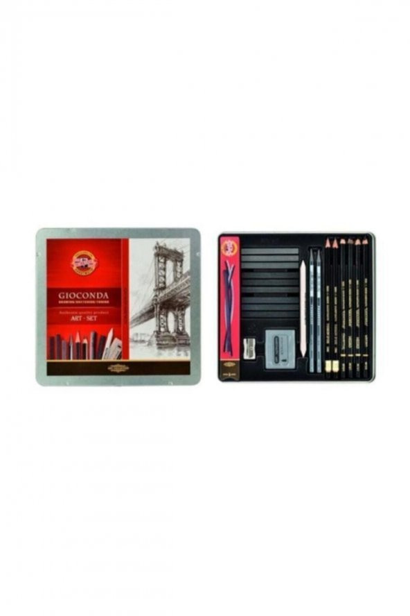 Koh-i-Noor 194250 Giocanda Art Set Karakalem Resim Seti Metal Kutulu 23lü ürün görseli 1