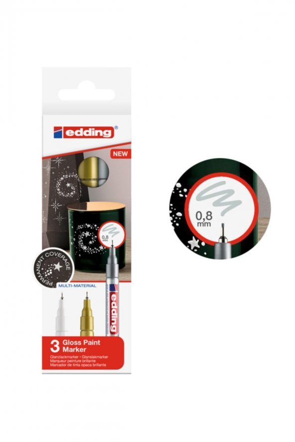 Edding 3lü Metalik Boya Dekor Markör Set 0.8mm ürün görseli 1