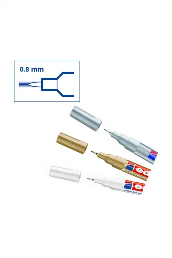 Edding 3lü Metalik Boya Dekor Markör Set 0.8mm - Resim 2