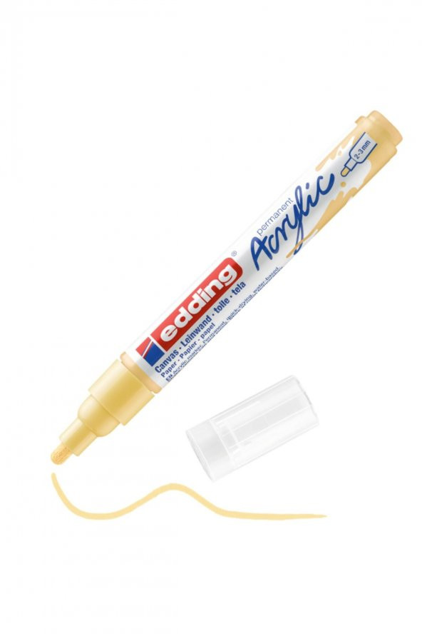 Edding 5100 Orta Uçlu Akrilik Markör - Pastel-Sarı - 2-3 Mm’Lik Yuvarlak Uç ürün görseli 1