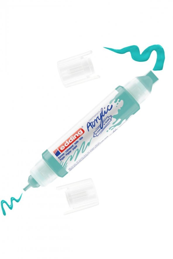 Edding 5400 Akrilik 3D Double Liner - Parlak Turkuaz - 2-3, 5-10 Mm’Lik 2 Başlık ürün görseli 1
